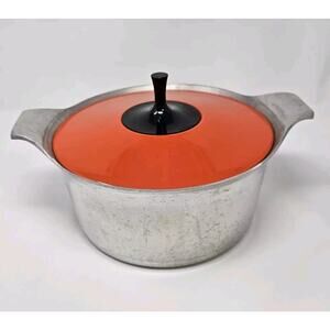 Symbol by Griswold Dutch Oven Cookware 98 Cast Aluminum Orange Enamel Lid 60 MCM